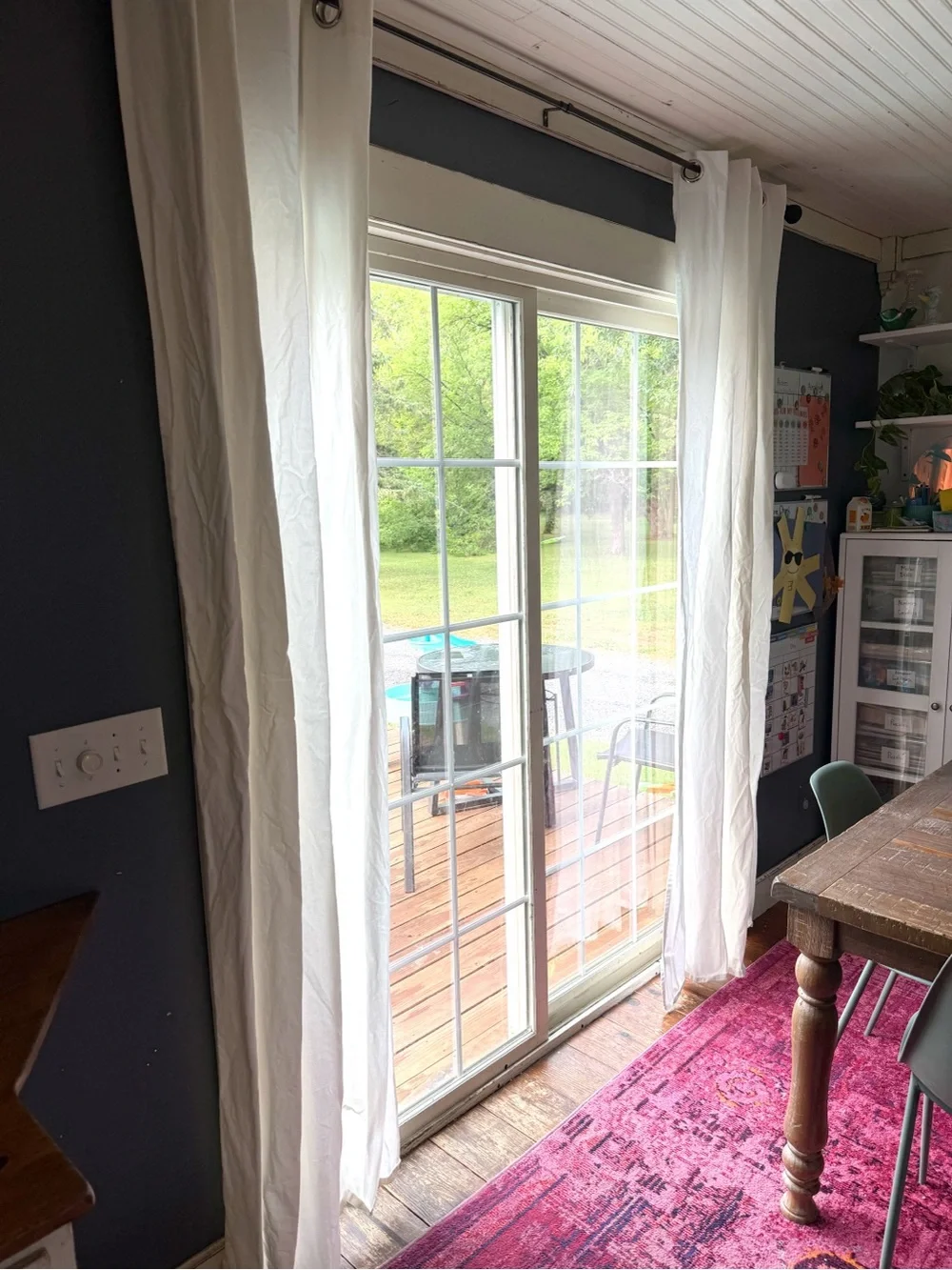 IKEA | Pair of Merete Room Darkening Curtains Cotton Canvas White 57x98” Grommet